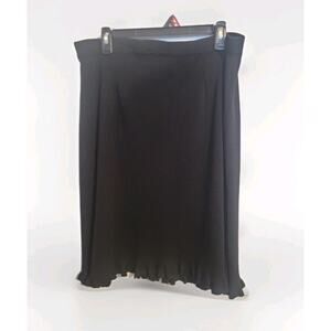 Exclusively Misook Women's L Ruffle Hem Pull On Skirt Old Money Business Classic